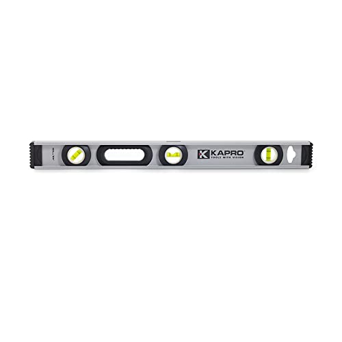 Kapro - 170 Maxpro Magnetic Heavy Duty I-Beam Level - Features Horizontal, Vertical, 45° Vials, Dual-View Plumb Site, And V-Groove Base - Aluminum - 24 Inch #TOP19