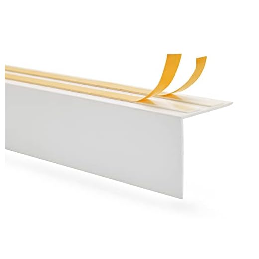 QUEST PVC Winkelprofil Kantenschutz, Blende für Gardinenschiene, Kunststoffblende für Vorhangschiene, Winkelleiste Abdeckleiste – Länge: 200cm – Farbe: Weiß – Abmessung: 35x35mm