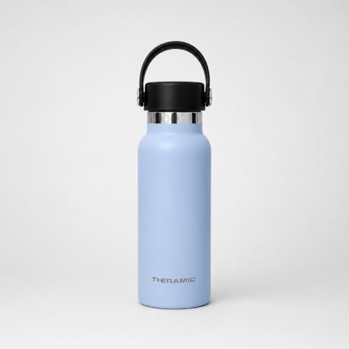 Theramic - Botella Agua Térmica 350 ml en Acero Inoxidable con doble pared y recubrimiento interno cerámico. (350 azul)