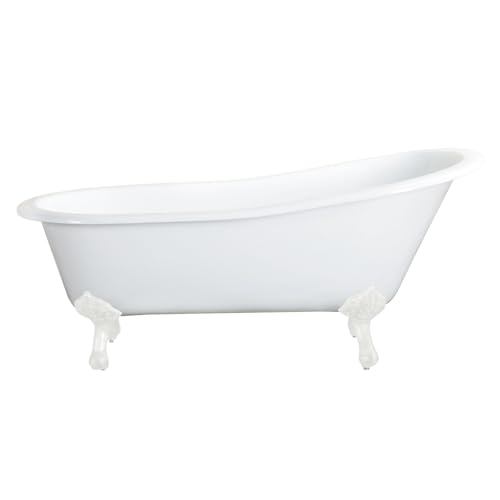 Kingston Brass NHVCTND653129BW Aqua Eden Clawfoot Tub, 61-9/16 inch Length, White