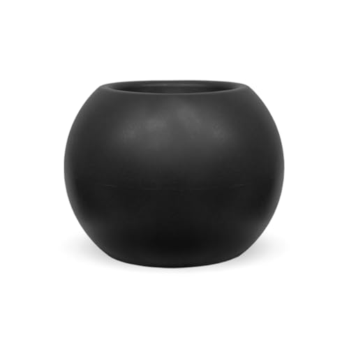 newgarden Dalia Pot rond pour fleurs et plantes, très résistant à l'extérieur, plusieurs tailles disponibles, fabriqué en polyéthylène en Espagne (Noir, 30 x 22,5...