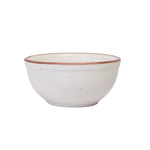 Image of Freakway Handcrafted Stoneware Dinner Set Ceramic Set of 13 Pcs for Dinner with Bowls Set | 6 Ceramic Dinner Plate, 6 Bowl /katori Set & 1 Large Bowl | Dishwasher & Microwave Safe - Off White