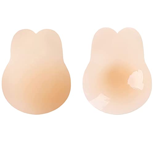 Added Lift Silicone Nipple Covers Adhesive Bra Invisible Strapless Sticky Bra Petals Breast Lift Pasties For Women (Warm Cream, Fits A-C Cups) #TOP13