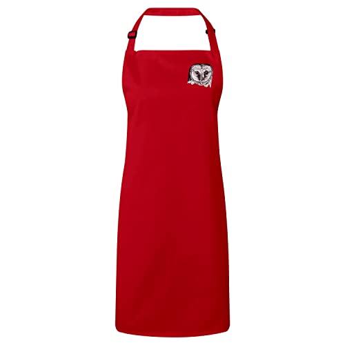 Tablier cuisine chouette rouge à offrir aux passionnés de cuisine