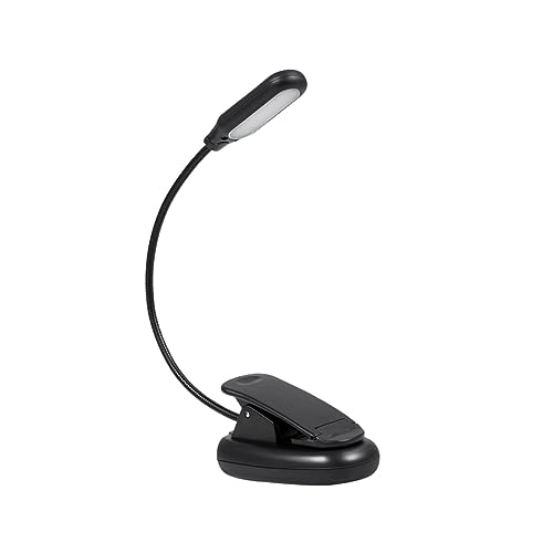 KALLORY LED Rechargeable Book Light with Light Flexible Neck for Nighttime Reading in Bed Camping Study Travel Lightweight Eye
