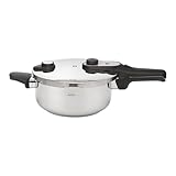 JATA HOGAR HOLL2224 - Olla Express a Presión 4 L de Acero Inoxidable, Olla Rápida con Cierre Giratorio, 3 Sistemas de Seguridad, Apta para Inducción y Todo Tipo de Cocinas, Ø 22 cm