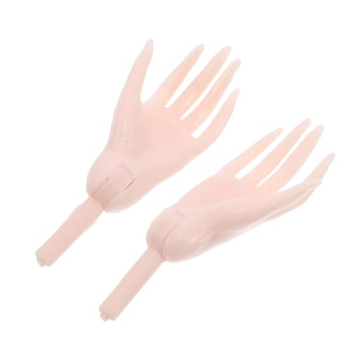 INOOMP 1 Par Palma De Muñeca Adorno De Casa De Muñecas Partes De Manos Falsas Accesorios De Bricolaje para Muñecas De Plástico Piezas De Mano De Muñeca DIY Modelo De Mano Rosa El Plastico
