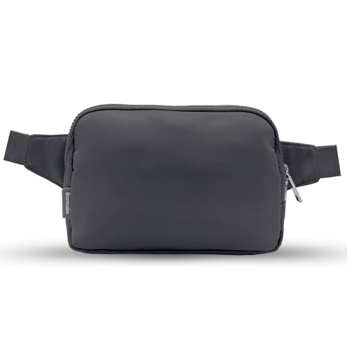 Bomvabe Bolsa de cinto Everywhere 2L, pochete com alça ajustável de 140 cm para mulheres e homens, bolsa transversal para viagens, corrida, caminhada, ciclismo, Cinza escuro, 2 L, Utilitário