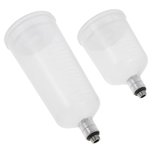 Homoyoyo 2 Recipientes de Pintura para Aerógrafo Desmontables y Portátiles, Vaso de Pintura Negro de Acero Inoxidable y Plástico para Uñas y Maquillaje, Paquete de 2 Piezas