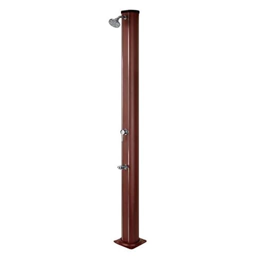 Gre Dsalr32W Ducha Solar Redonda Para Jardín Efecto Madera, 32L, Con Lavapies