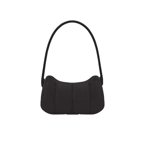 Shoulder Bag for Women Y2K Purse Puffy Nylon Small Shoulder Handbags Rubber Handle Clutch Underarm Purse