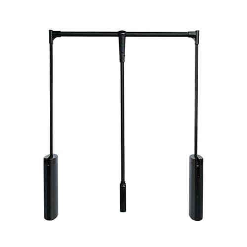 Tringle de penderie extensible rabattable 500-1050mm, rail de levage garde-robe gris - 2