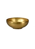 Serene Spaces Living Antique Brass Decorative Bowl, Use as Metal Fruit Bowl, for Floating Candles,...