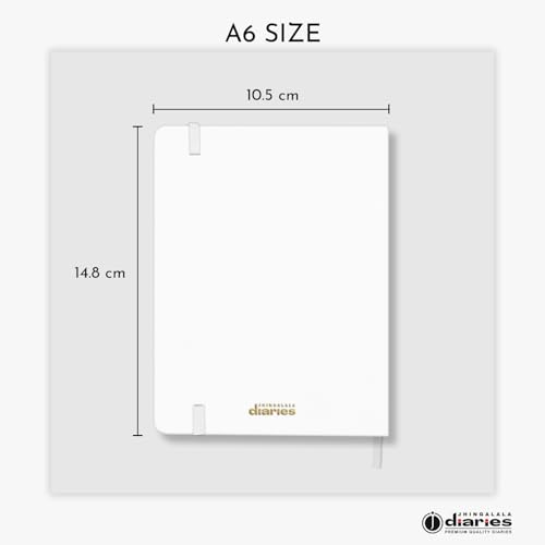 Image of Jhingalala Diaries - Hardbound Leather Cover Pocket Size Corporate Executive Diary Notebook I Pocket Diary For Men and Women I A6 Size I 80gsm Paper I 192 Ruled Pages (White)
