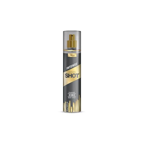 Image of Layer'r Shot Iconic Body Spray for Men 150ml | Long-Lasting Premium Fragrance | Spicy Citrus & Amber Notes | Everyday Wear | IFRA Certified