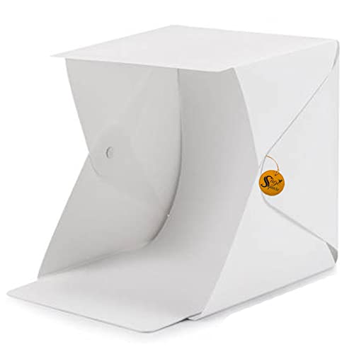 Sage Square Portable Studio Light Box, Folding Photography Studio with LED Light Daylight White, Shooting Tent with Backgrounds for Product Photography (23cm x 23cm)