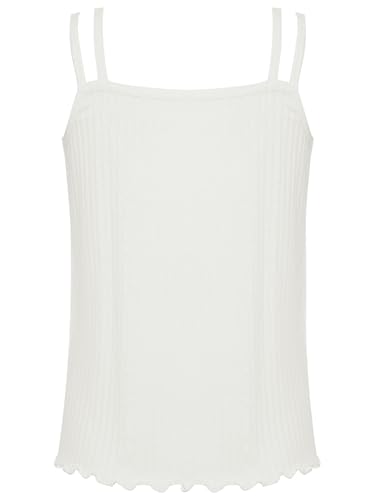 Aislor Kids Girls Sleeveless Bowknot Lettuce Hem Camisole Crop Tank Tops Vest Undershirt Underwear Casual Daily Wear4