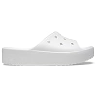 Crocs Women's Classic Platform Slide, White, US W7