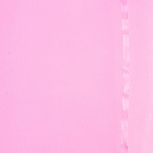Image of 1iAM 2pcs Pink Decoration Net Curtains - Large Size, Stitched with Ribbon, Nylon Made, Reusable, Soft, Wrinkled Free, 8.5x5ft Each, Backdrop Net for Birthday, Anniversary Party Decoration