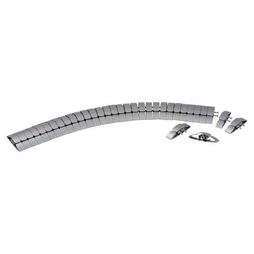 Canal guide-câble flexible gris pour bureau assis-debout - 2