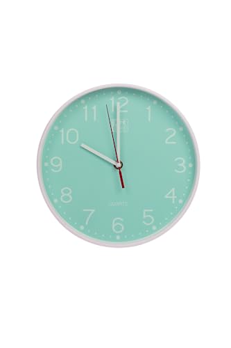Oxford Calm, Reloj de Pared Silencioso, 25cm, Color Verde Icemint
