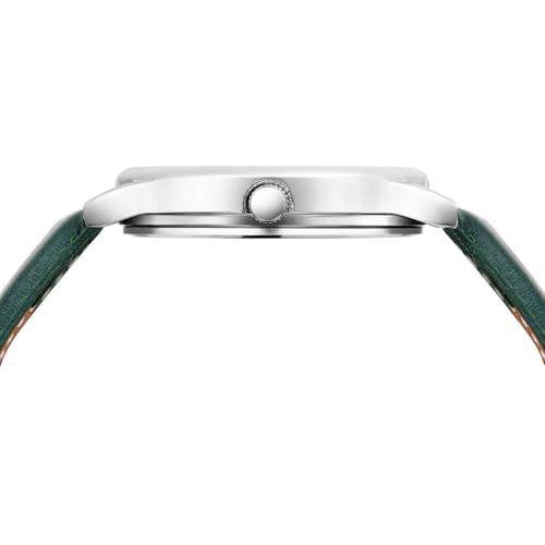 Image of CRESTELLO Faux Leather Strap Analog Wrist Watch for Men (Black /Blue /Green /Brown /Silver Dial) | CR-WT044
