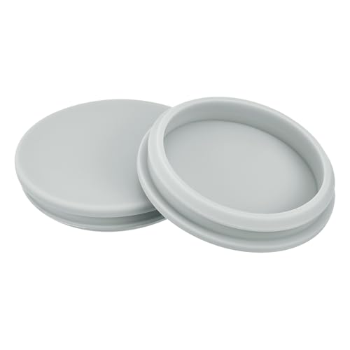 Image of MECCANIXITY 2pcs Silicone Snap in Locking Hole Plugs,60.6mm /2.4 Inch Mounting Diameter Narrow Groove Width 5mm Panel Seal Cover Round for Kitchen Bulkheads Waterproof Sealing Plugs Grey