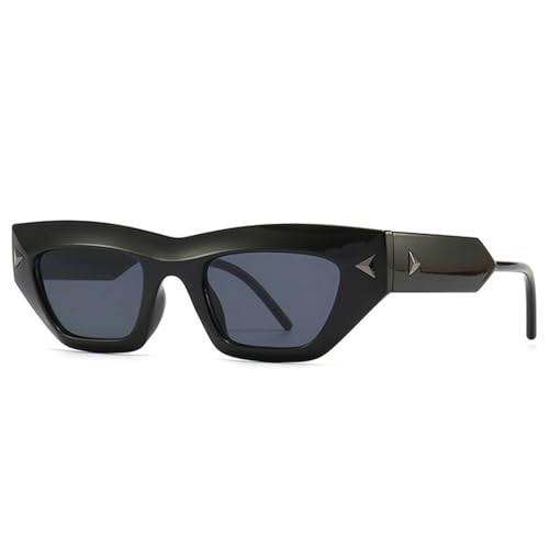 Lunettes de soleil œil de chat femmes LVTFCO noir gris vintage
