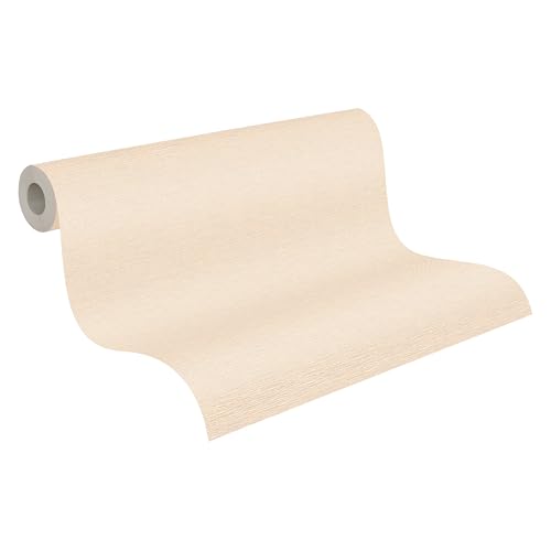 A.S. Cration Plain Wallpaper Trendwall 2 Non-Woven Wallpaper 10.05 m x 0.53 m Creme Made in Germany 306896 30689-6