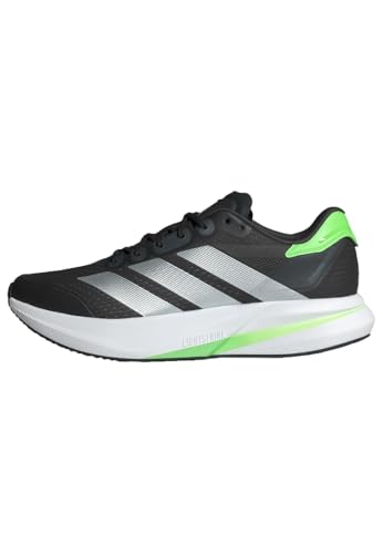 adidas Uomo Duramo Speed 2 Running Shoes, Carbon/Matte Silver/Lime Burst, 40 EU