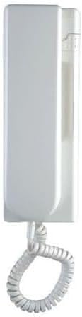 Front view of the Miwi-Urmet 1131 intercom handset, showing its white casing and coiled cord.