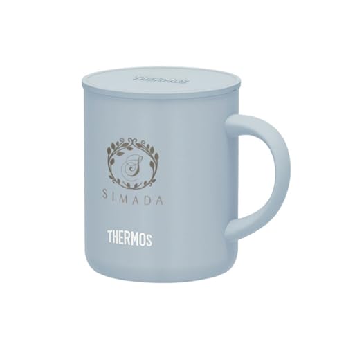 名入れ ギフト マグカップ 保温 保冷 蓋付き 真空断熱マグカップ 350ml 定番デザイン 箱入り (アッシュブルー)