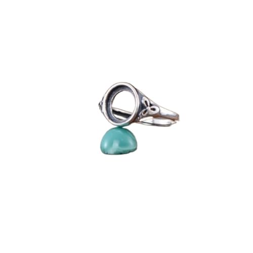 Anillo en blanco ajustable plata esterlina para fabricación de joyas base redonda 3