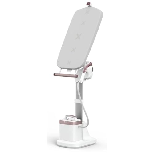 Tefal IXEO Vision QT1811E0 - Plancha de vapor todo en uno con tabla multiposición, vapor de hasta 80 g/min, golpe de vapor de 200 g/min, tecnología LED integrada, base extraíble, color blanco/rosa