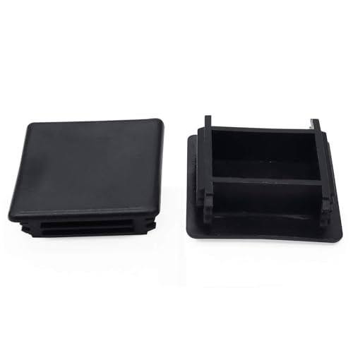 Image of 12 Packs 1-5 /8 inch X 1-5 /8 inch Plastic Safety Low Profile End Caps for Unistrut Channel, Black