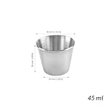 UNGFEI Miseczki do sosu ze stali nierdzewnej 45 ml, zestaw 35 sztuk, Ø 4,8 cm