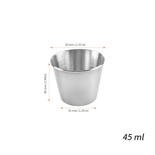 Miseczki do sosu ze stali nierdzewnej 45 ml, zestaw 35 sztuk, Ø 4,8 cm