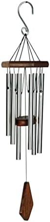 Metal 6-Tube Wind Chimes Creative Unique Personalized Wind Chimes with S Hooks Outdoor Commemorative Gifts (Color : Green Size : 25.6inchs) (Silver 25.6inchs) image 4