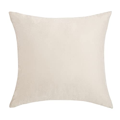 Image of Cazimo Velvet Cushion Covers for Bed, Sofa and Couch - 16 * 16 inches | Ideal for Living Room | Set of 2, Ivory