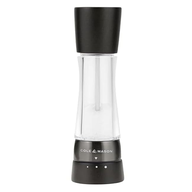 Cole & Mason Derwent Salt Mill - Gourmet Precision Salt Grinder - Refillable Seasoning and Spice Tools - Adjustable Seat, Himalayan and Kosher Salt Grinder Settings - Dark Wood
