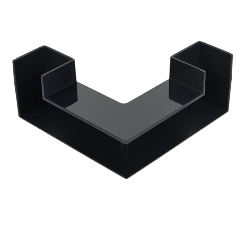 KTZCTPCA Aquarium Underground Corner Tunnel, Fish & Shrimp Hideout, Black PP Plastic, Aquarium Decoration, L Shape Design