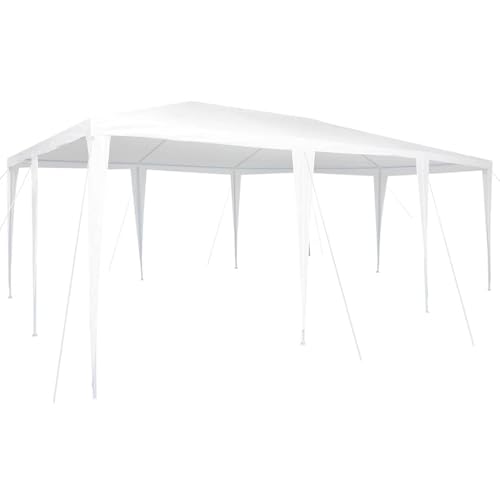 vidaXL Carpa de Fiesta 600 x 400 x 266 cm Polietileno y Acero, Toldo de jardín, Moderno, Plegable, Resistente, Rectangular, para Fiestas, Cubre Eventos, Estructura Temporal