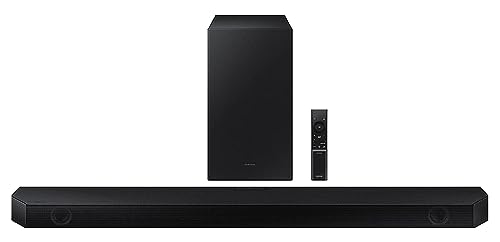 Image of Samsung Q-Symphony Soundbar (HW-Q600C /XL), USB, Bluetooth with 3.1.2 Channel, Wireless Subwoofer, and 2 Up-Firing Speakers, Dolby Atmos Music (Black)