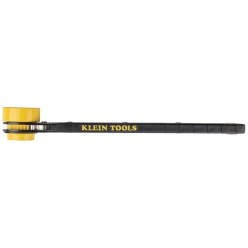 Image of Klein Tools KT152T 4-in-1 Lineman's Slim Ratcheting Wrench with Long, Ridged Handle for Grip and Leverage