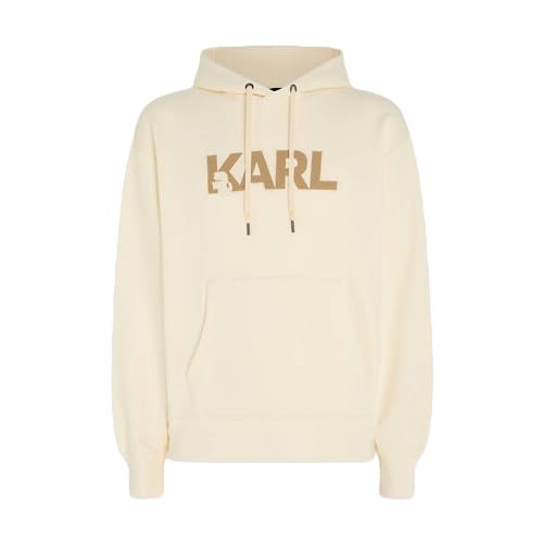 Karl Lagerfeld Hoodie Flock Logo - Sweat à capuche homme noir élégant au style urbain chic