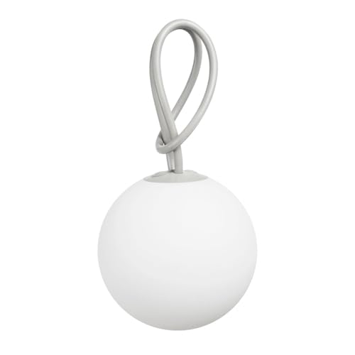 Fatboy&reg; Bolleke H&auml;ngelampe - Akku Pendelleuchte USB Aufladbar f&uuml;r bis zu 24 Stunden - Dimmbar -IP55 Kugellampe F&uuml;r Drinnen & Drau&szlig;en - 2700K - 3 Lichtstufen - &Oslash; 20 cm - 100 cm Schlaufe - Hellgrau