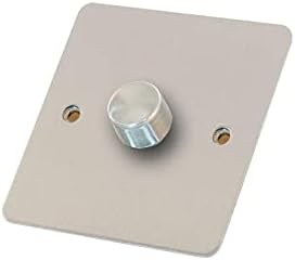 Selectric 1M Flat Plate Dimmer 1 Gang 2 Way 400W Satin Chrome