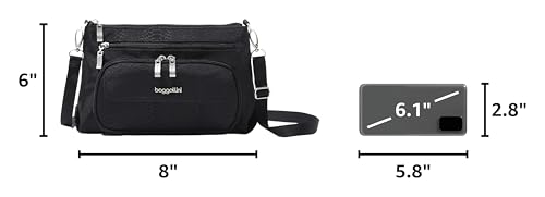 Image of Baggallini Original Everyday 11x7.5 Crossbody Bags Rfid Protected Lightweight Nylon Zippered Travel Purse