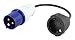 PRENDELUZ Adaptador Industrial – Macho CETAC a Hembra schuko con Cable de 1 Metro