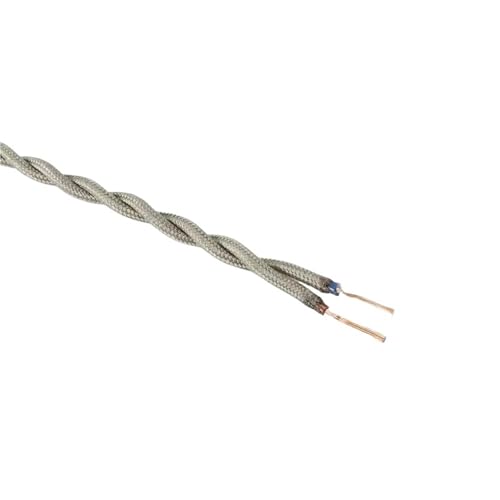 3-100pcs 18 AWG 2-Conductor Cable | Hemp Rope Braided Vintage Lamp Cord for Retro DIY(Grey,20m)